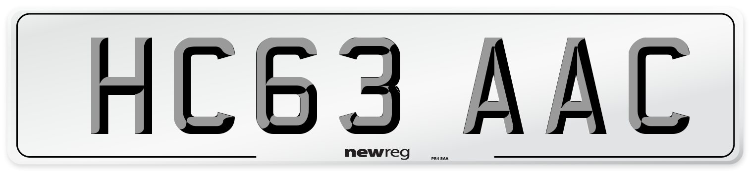HC63 AAC Number Plate from New Reg